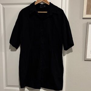 ASOS Women 100% Cotton Black Midi Dress